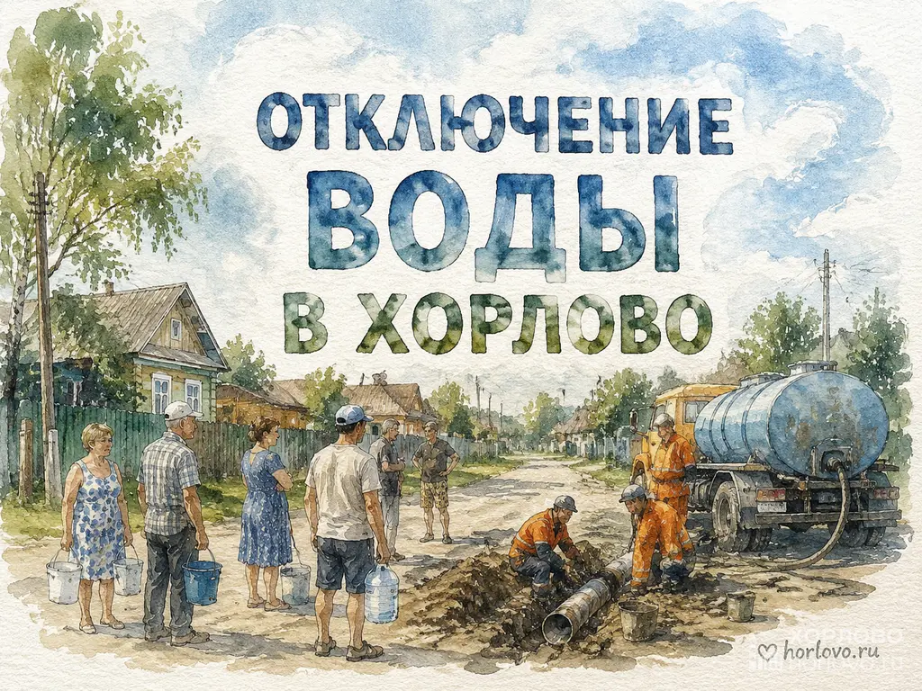 20 августа в Хорлово отключат холодную воду на ряде улиц