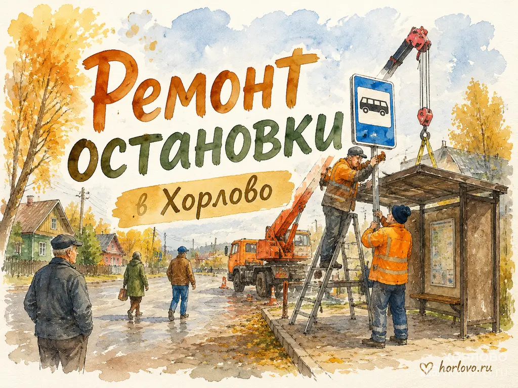 В Хорлово отремонтировали павильон автобусной остановки