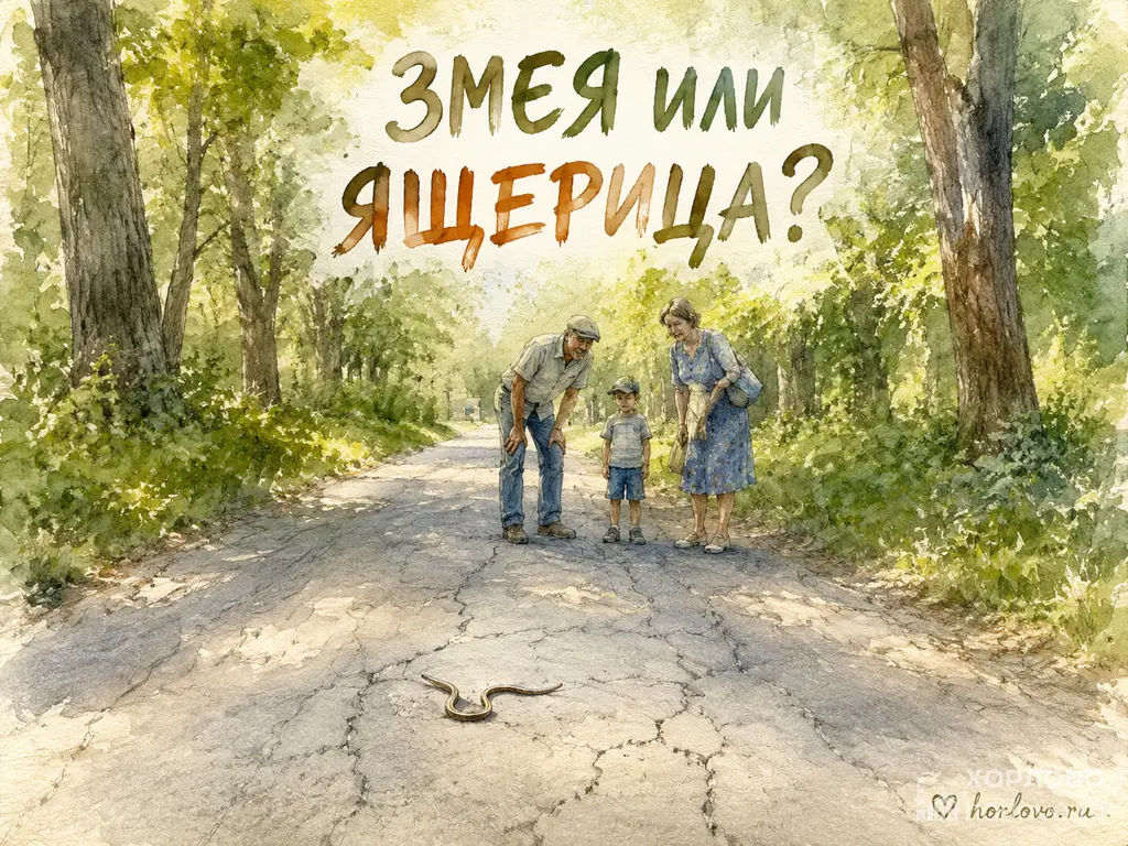 Веретеница на дорожке в парке Хорлово: это не змея, а ящерица