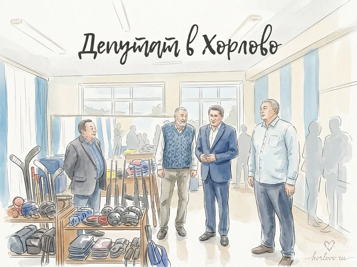 Депутат Барсуков проверил новую экипировку в спортцентре Хорлово
