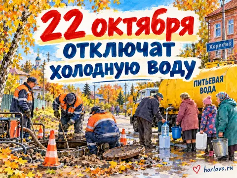 22 октября в Хорлово отключат холодную воду